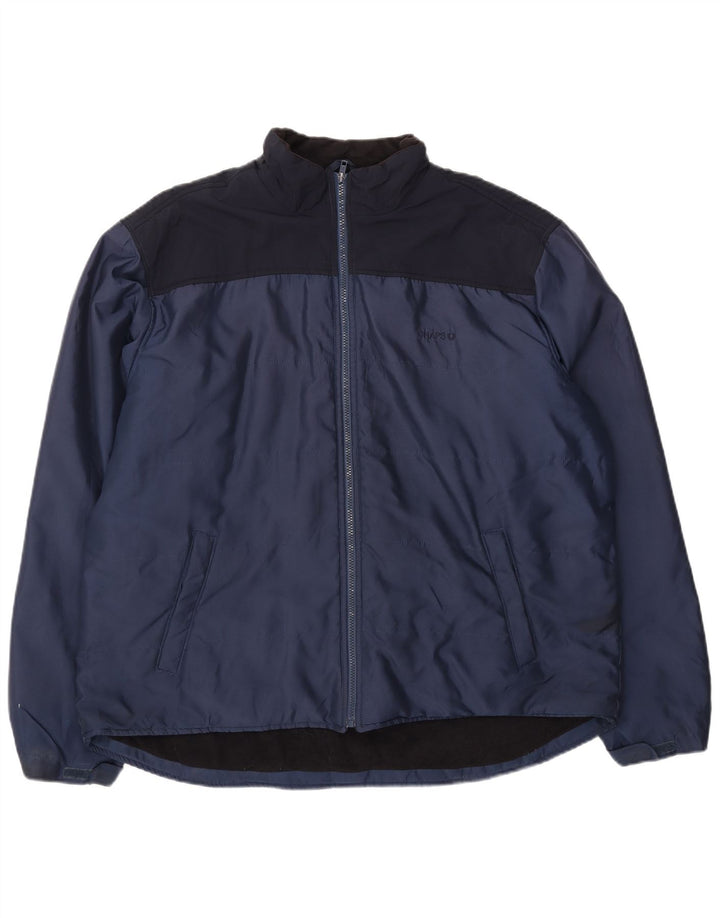 Chaps Mens Windbreaker Jacket UK 44 2XL Navy Blue Colourblock