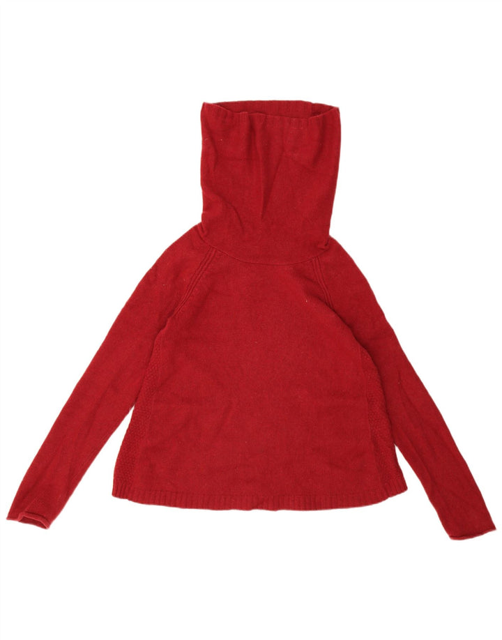 Jigsaw Womens Roll Neck Jumper Sweater UK 12 Medium Red Lambswool