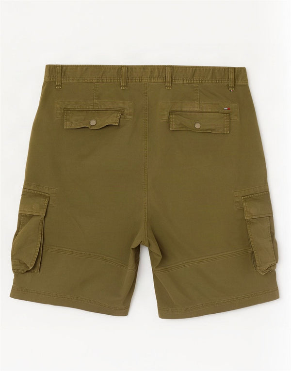 Shorts cargo masculino Tommy Hilfiger W36 grande algodão cáqui