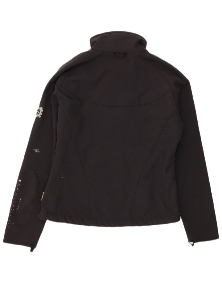 JACK WOLFSKIN Womens Graphic Windbreaker Jacket UK 10 Small Grey Polyester