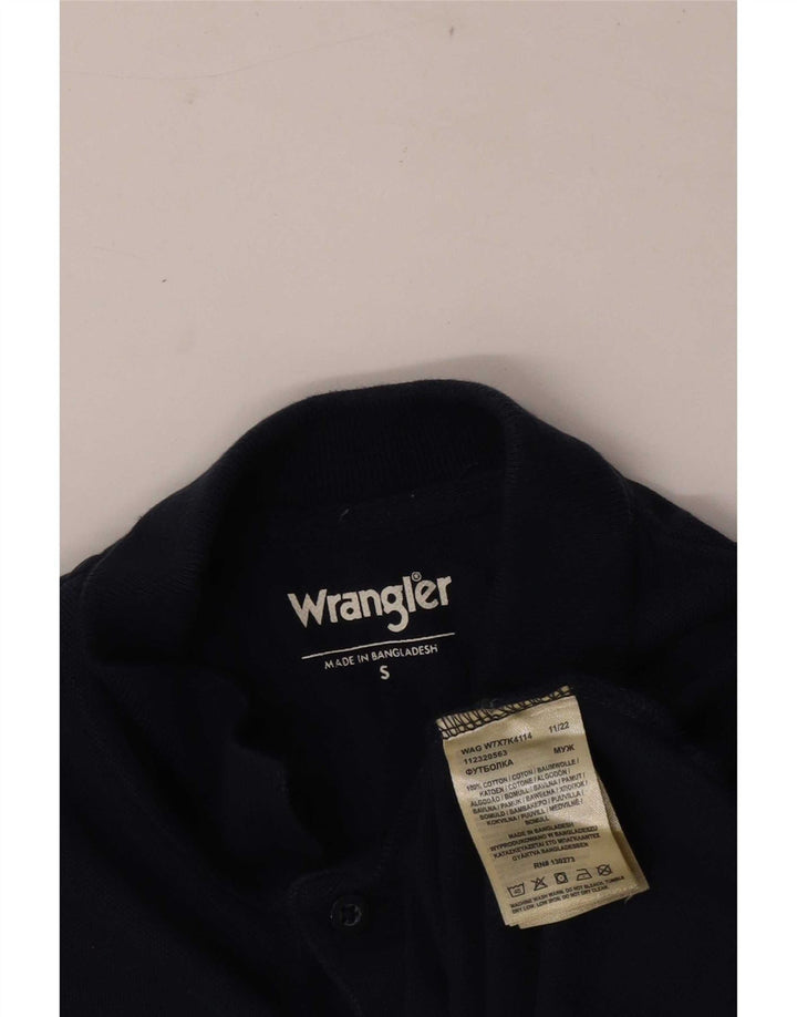Wrangler Mens Polo Shirt Small Navy Blue Cotton