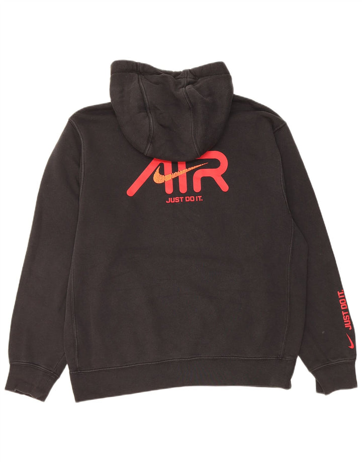 Nike Mens Graphic Hoodie Jumper Medium Black Cotton