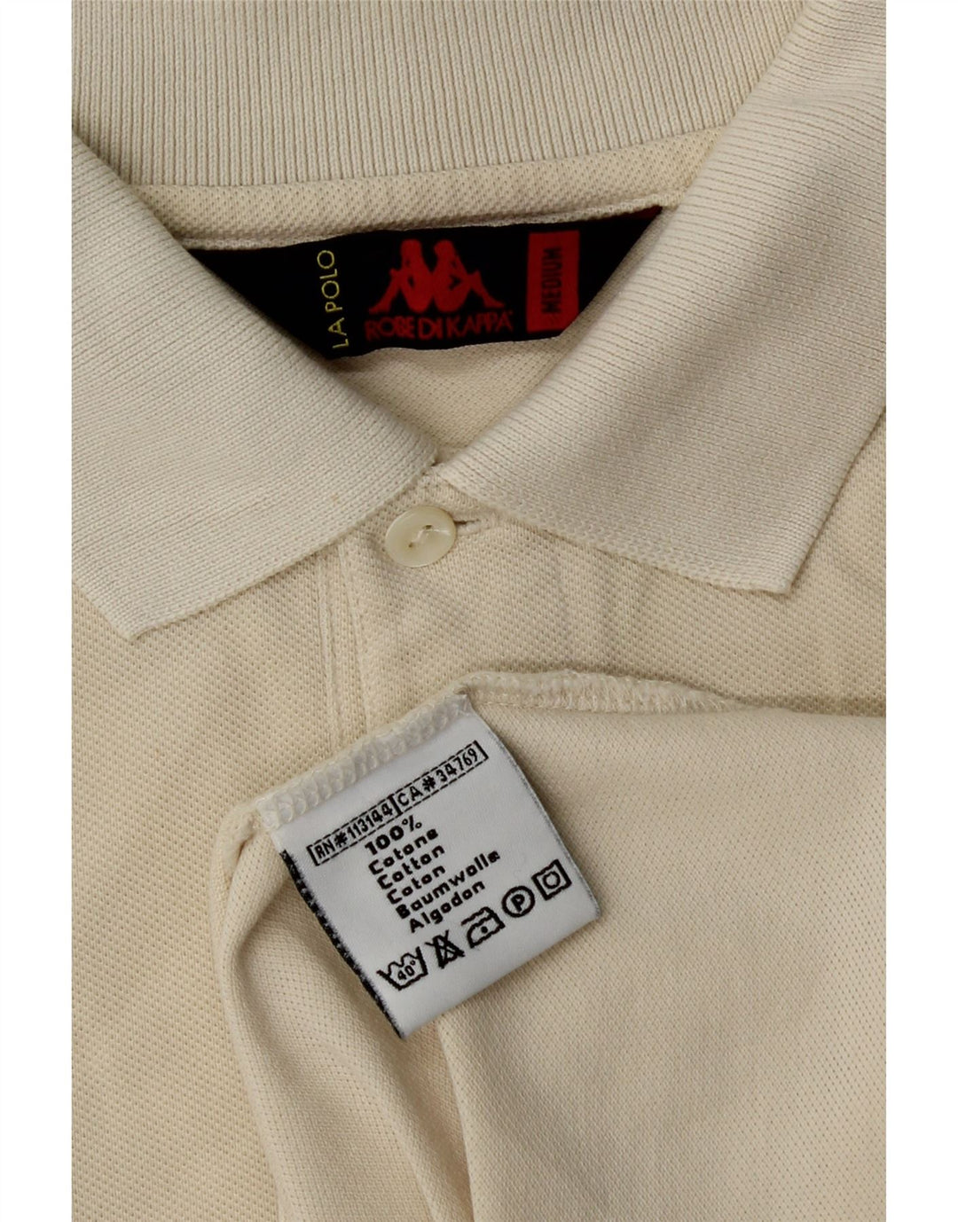 Kappa herre poloshirt Medium Off White Bomuld