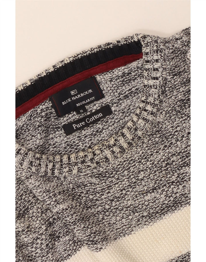 Marks & Spencer Mens Crew Neck Jumper Sweater Medium Navy Blue Colourblock