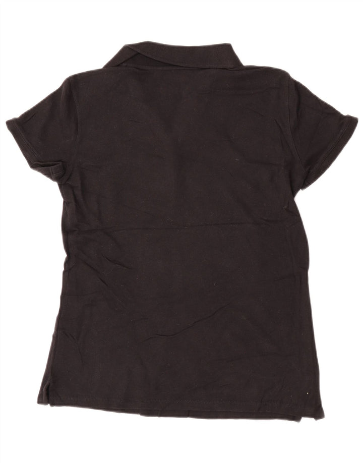 Izod Womens Polo Shirt UK 10 Small Black Cotton