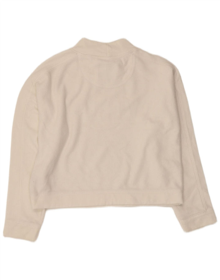 Jack Wills Womens Crop Graphic Sweatshirt Jumper UK 14 Large White