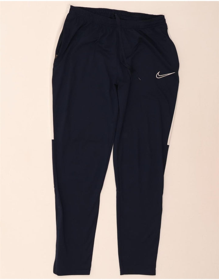 Nike Mens Dri Fit Tracksuit Trousers Large  Navy Blue Colourblock Polyester