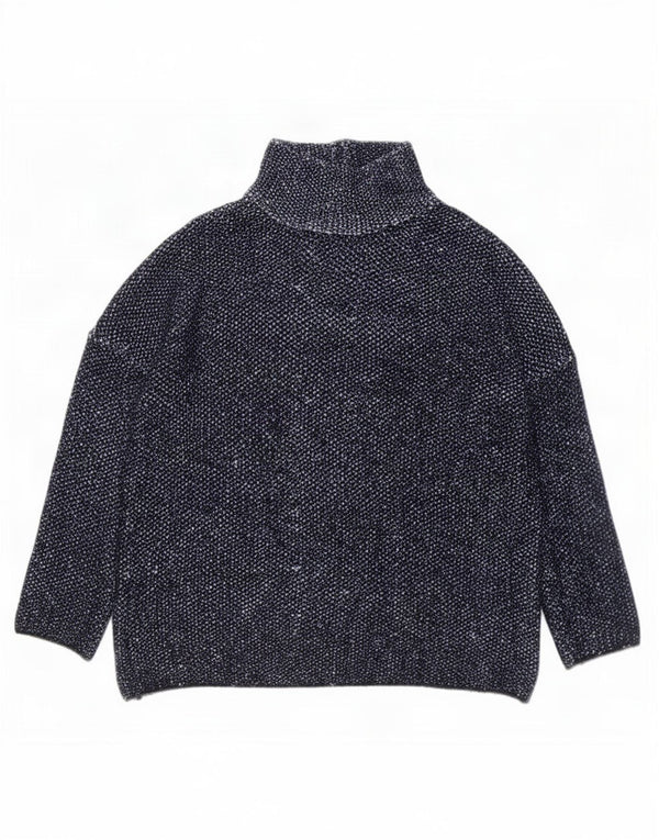 Rollkragenpullover für Damen von Zara, Gr. 10, Größe S, Marineblau meliert