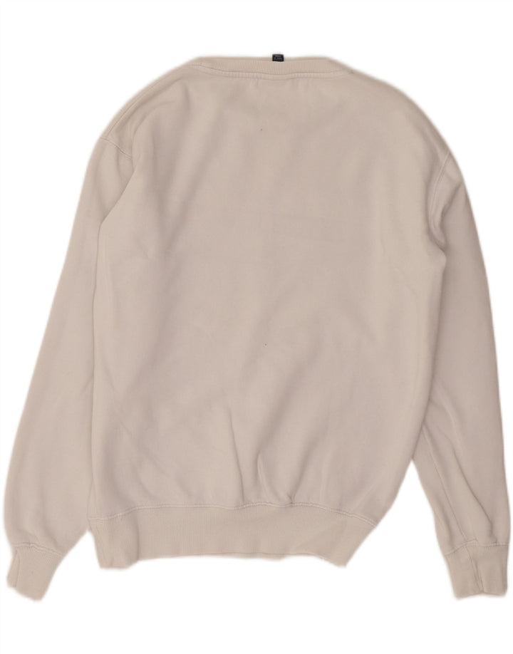 ELLESSE Womens Oversized Graphic Sweatshirt Jumper UK 8 Small White