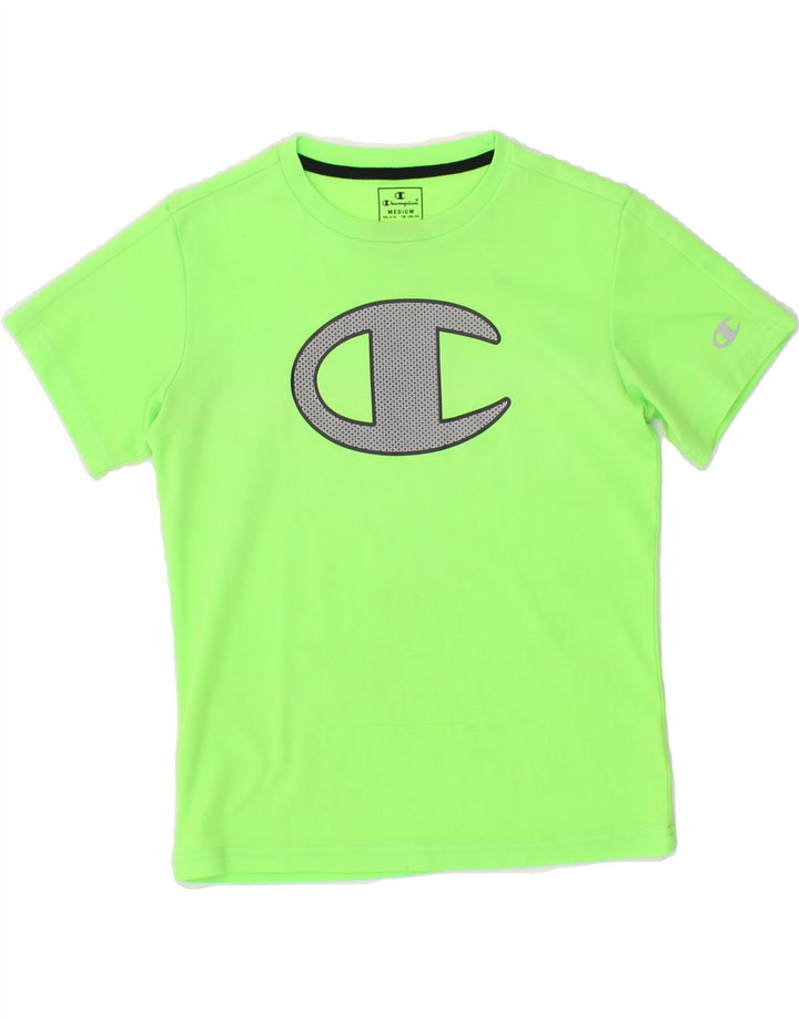 CHAMPION Boys Graphic T-Shirt Top 9-10 Years Medium Green Polyester Vintage Champion and Second-Hand Champion from Messina Hembry 