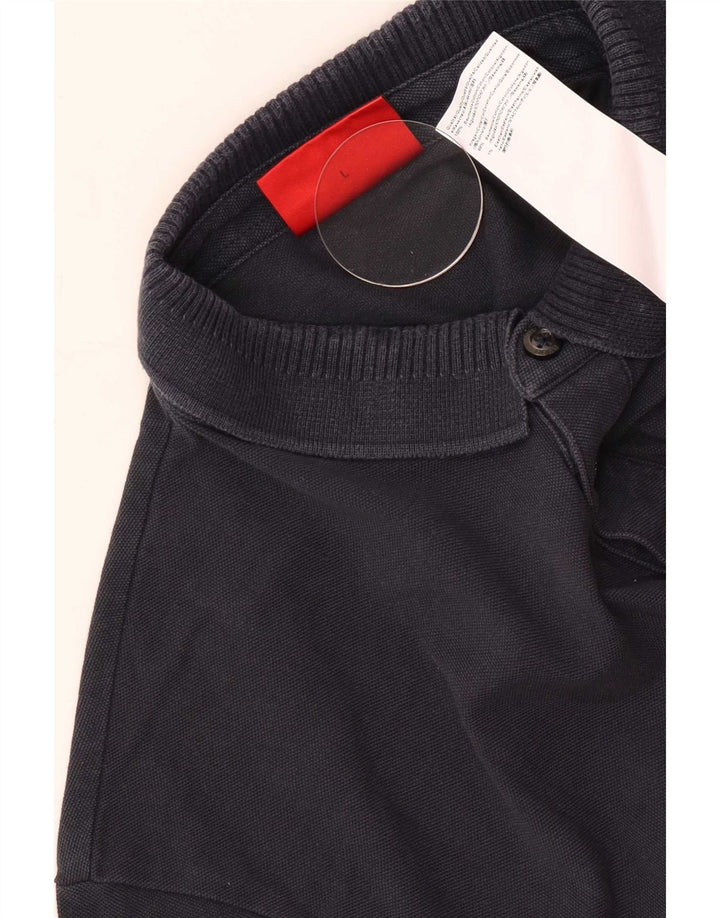 Hugo Boss Mens Polo Shirt Large Navy Blue Cotton