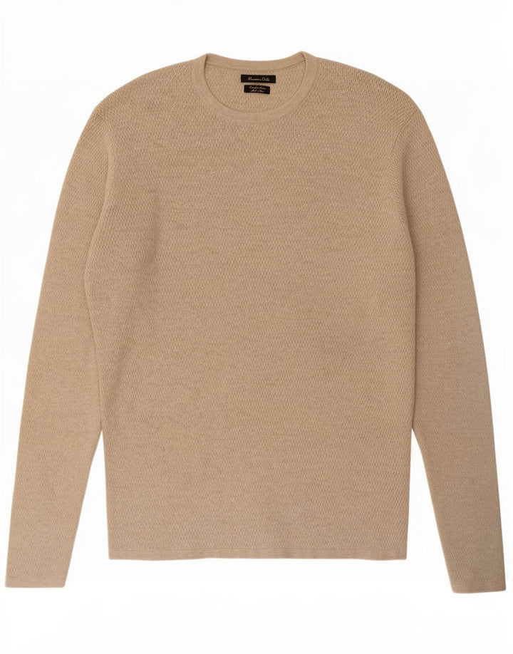 Massimo Dutti Ανδρικό πουλόβερ με λαιμόκοψη, μεσαίο βαμβακερό