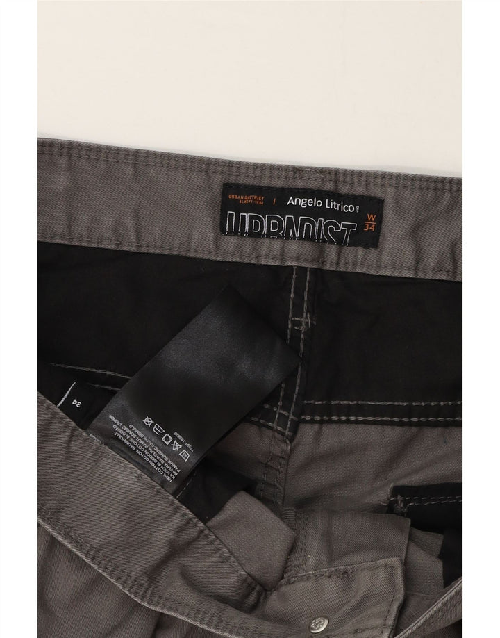 Angelo Litrico Mens Cargo Shorts W34 Large Grey Cotton