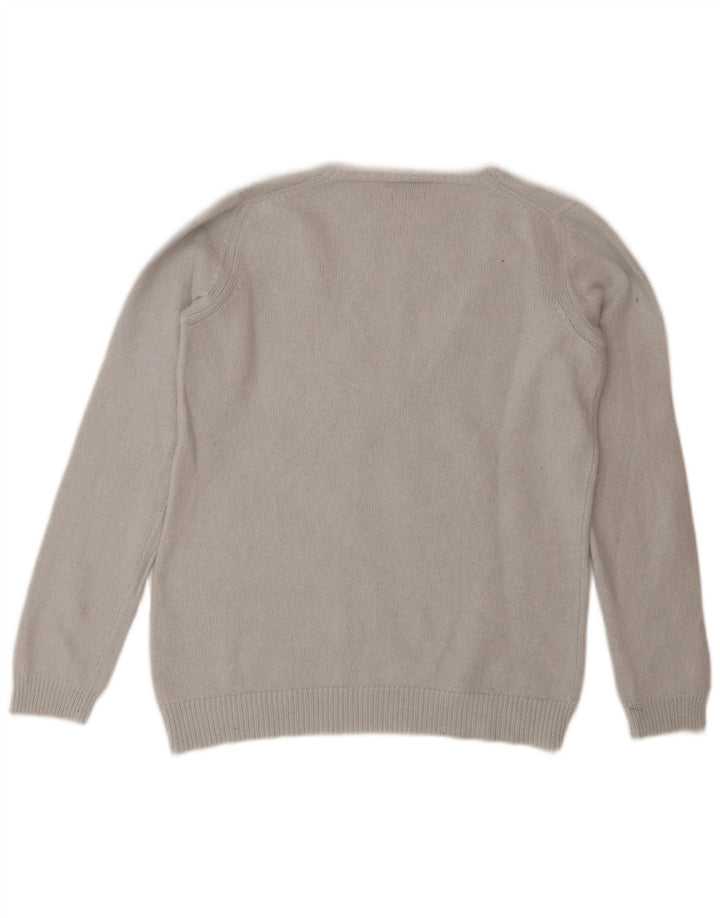 Maglione maglione con scollo a V da donna Massimo Dutti UK 12 Grigio medio