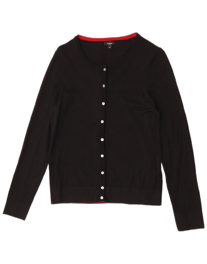 Hobbs Damen-Cardigan-Pullover UK 14 Mittelschwarze Wolle