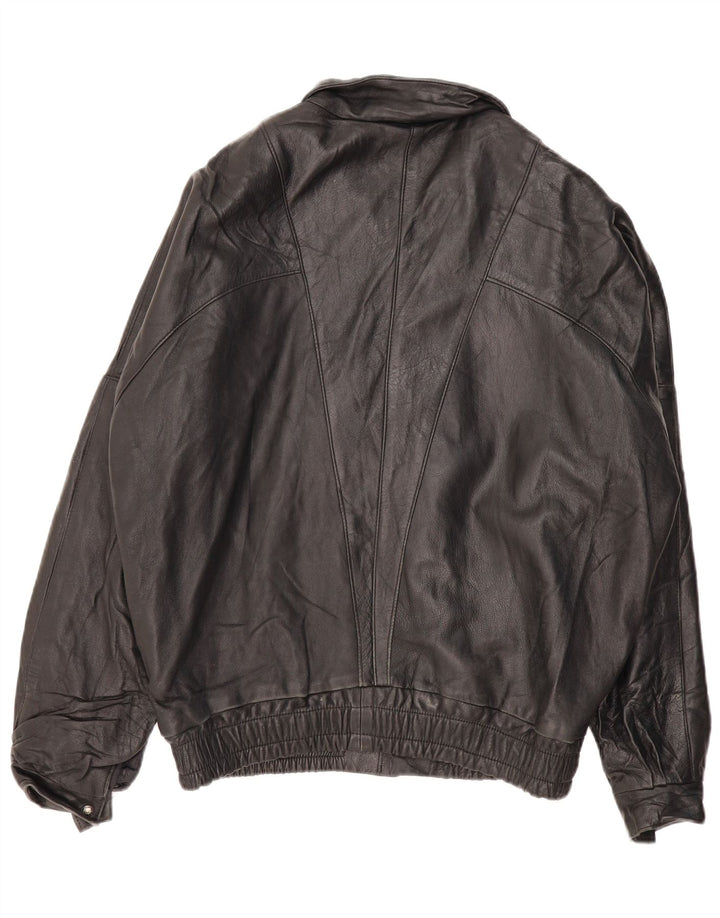 VINTAGE Herre læderjakke UK 42 XL Sort