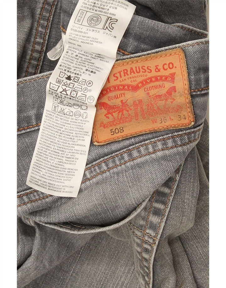 Levi's Mens 508 Tapered Jeans W36 L34 Grey Cotton