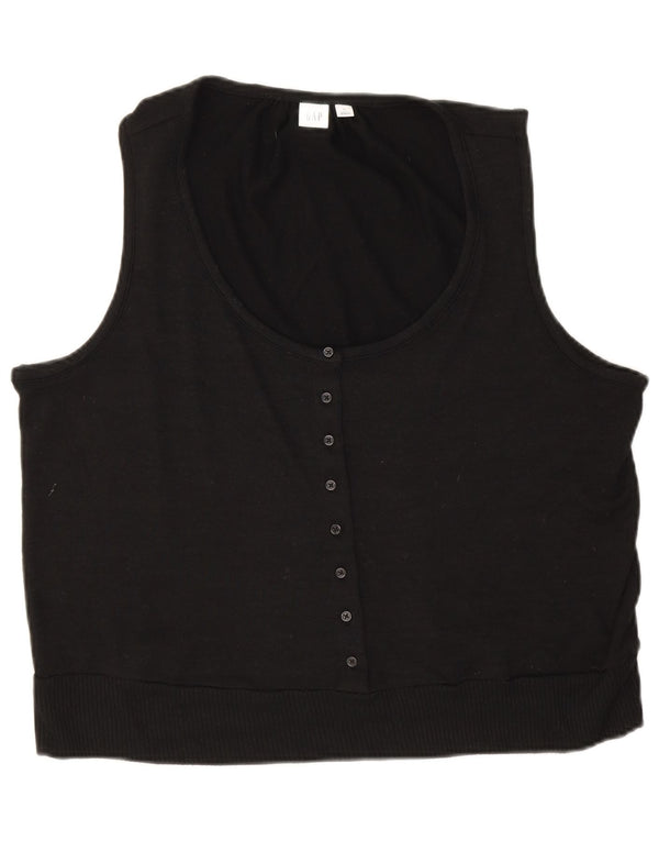 Gap Dame ærmeløs bluse Top UK 18 XL Sort Polyester