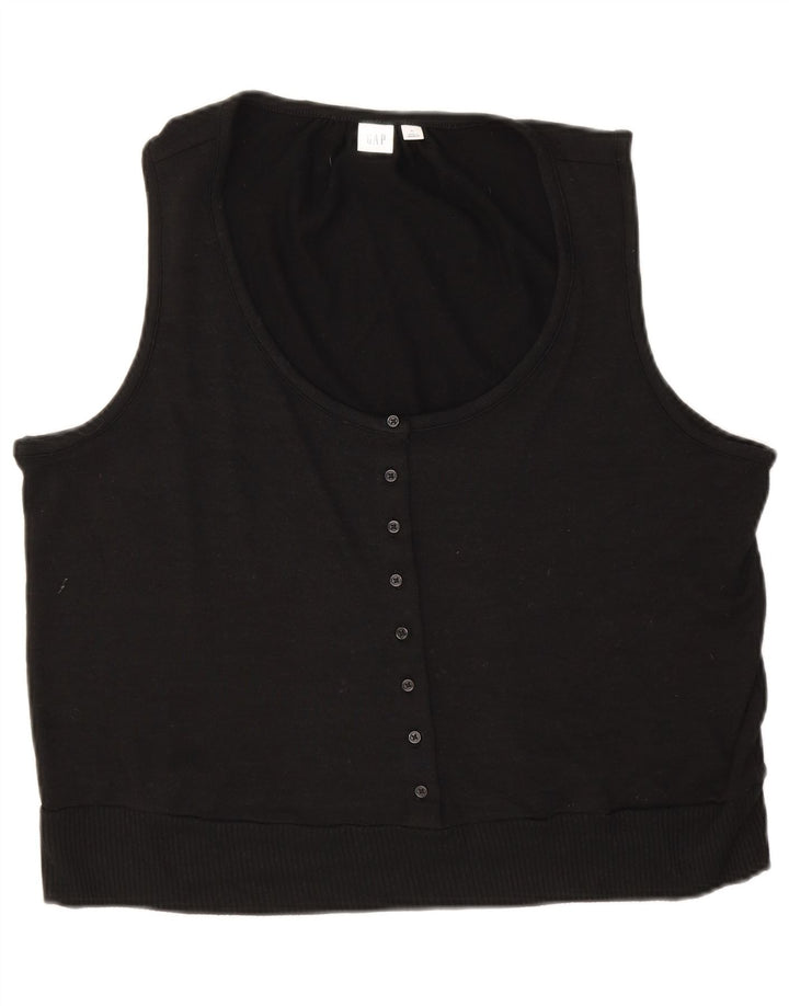 Gap Dame ærmeløs bluse Top UK 18 XL Sort Polyester