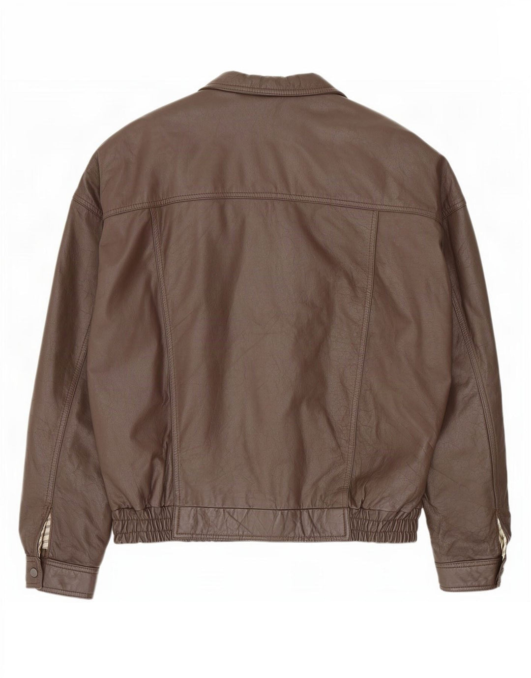 Vintage férfi bomber bőrkabát IT 58 4XL barna