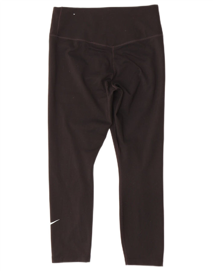 NIKE Womens Dri Fit Capri Leggings UK 10 Small  Black Polyester