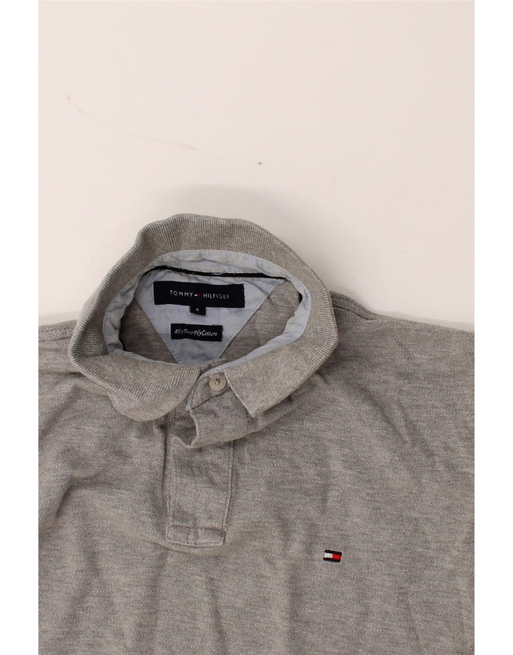 TOMMY HILFIGER Mens Polo Shirt Small Grey Cotton Vintage Tommy Hilfiger and Second-Hand Tommy Hilfiger from Messina Hembry 
