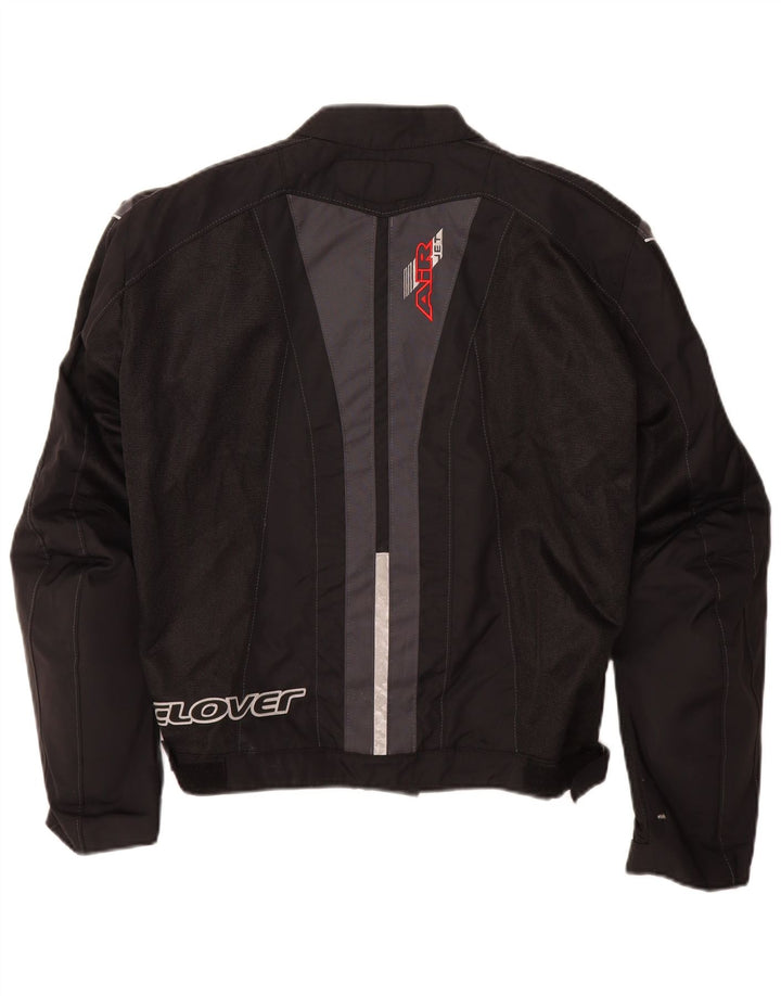Clover Womens Graphic Racer Jacket UK 14 Medium Black Colourblock Polyamid