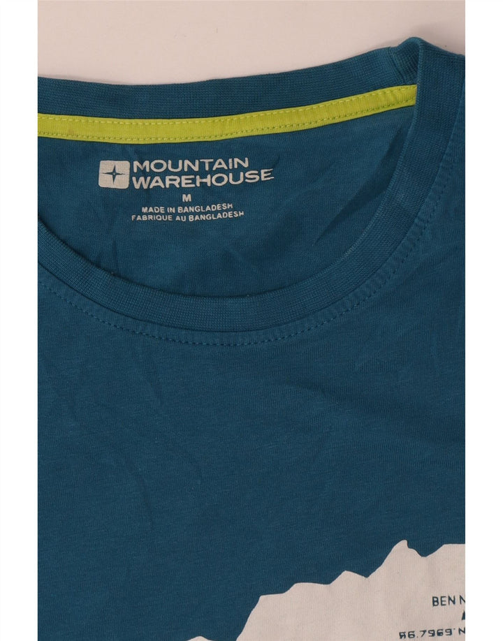 Mountain Warehouse Mens Graphic T-Shirt Top Medium Blue Cotton
