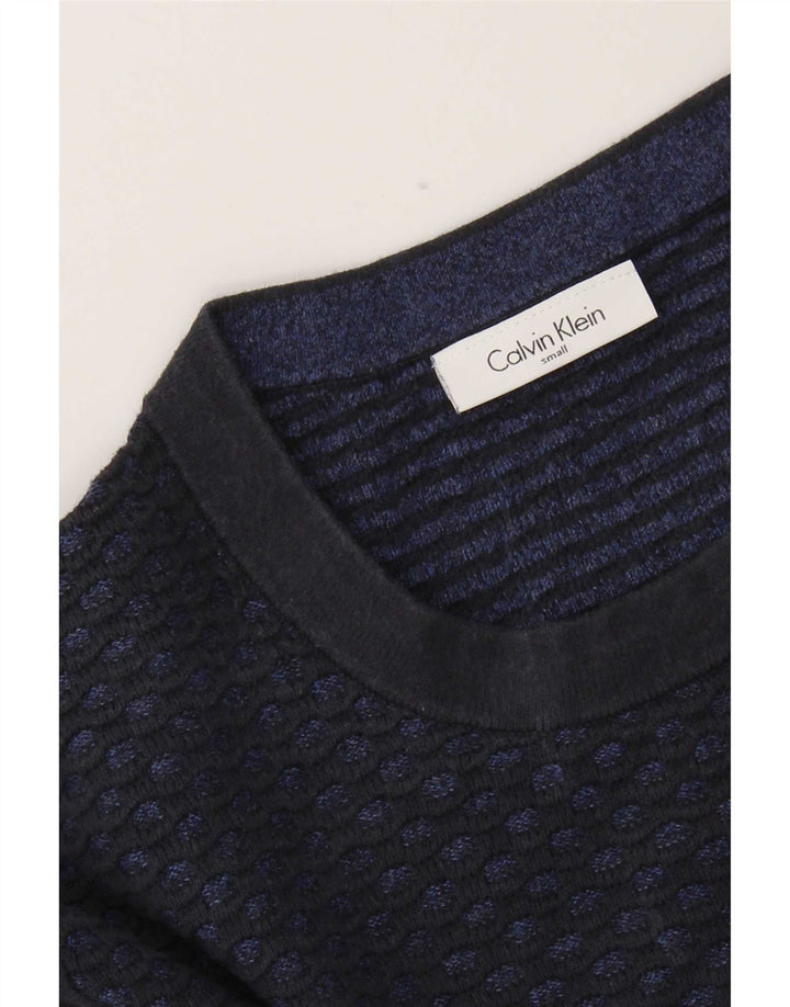 Maglione maglione girocollo da uomo Calvin Klein piccolo blu navy