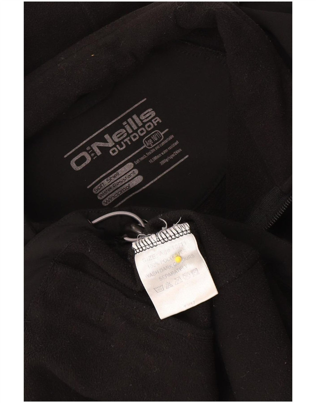 O'Neills Boys Hooded Windbreaker Jacket 10-11 Years Black Polyester
