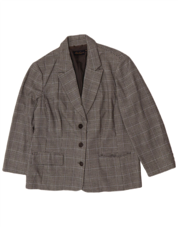 Luisa Spagnoli Giacca Blazer a 3 Bottoni Donna IT 50 XL Lana a quadri Grigi