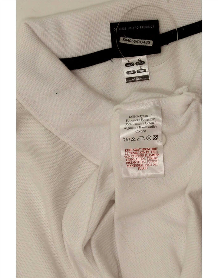 Umbro Mens Polo Shirt Large White Polyester