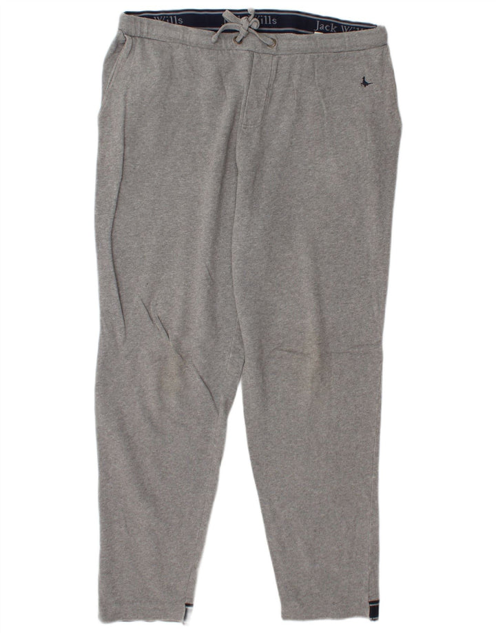 Jack Wills Mens Graphic Tracksuit Trousers Large Grey Cotton