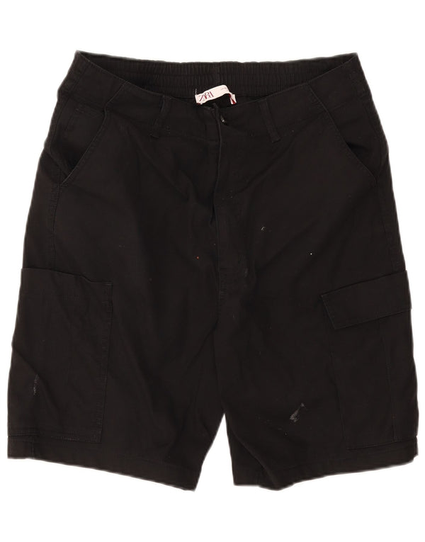 Zara Mens Cargo Shorts EU 42 Grande W32 Negro