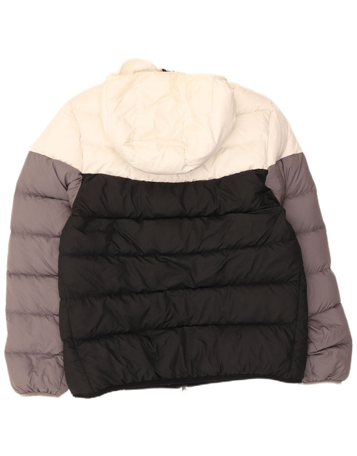 Nike Mens Hooded Padded Jacket UK 40 Large Black Colourblock