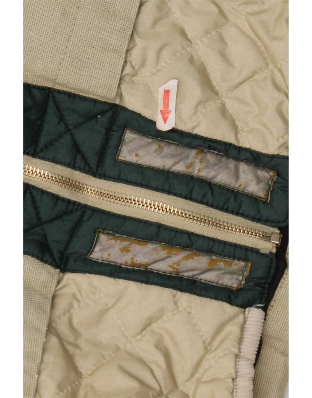 Vintage Mens Bomber Jacket UK 42 XL Beige Colourblock