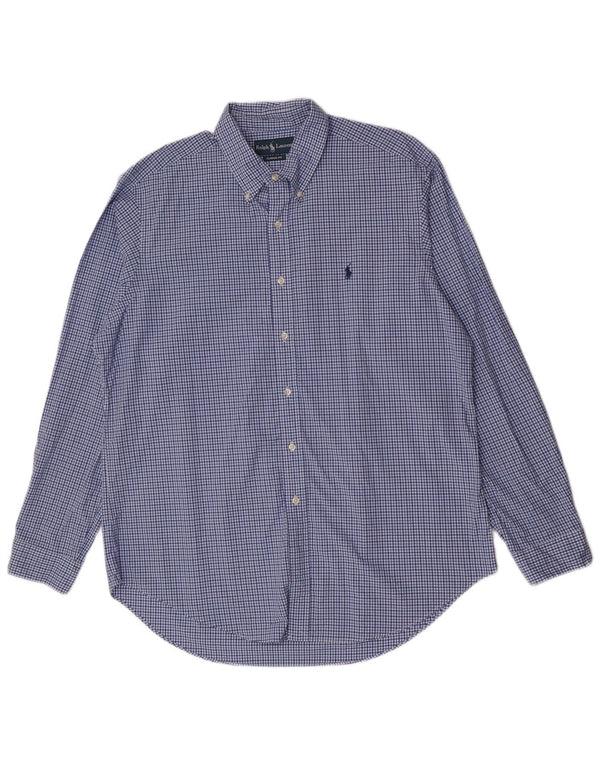 Ralph Lauren Chemise coupe classique pour homme XL en coton vichy bleu