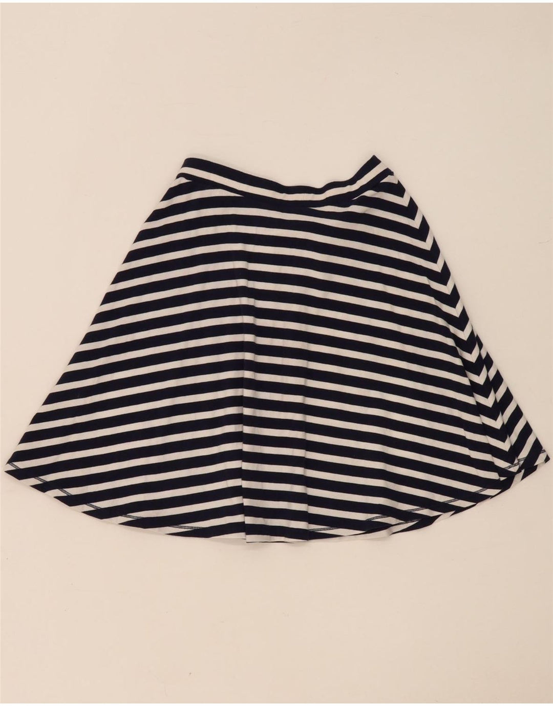 Superdry Womens A-Line Skirt Medium W28  Navy Blue Striped Cotton