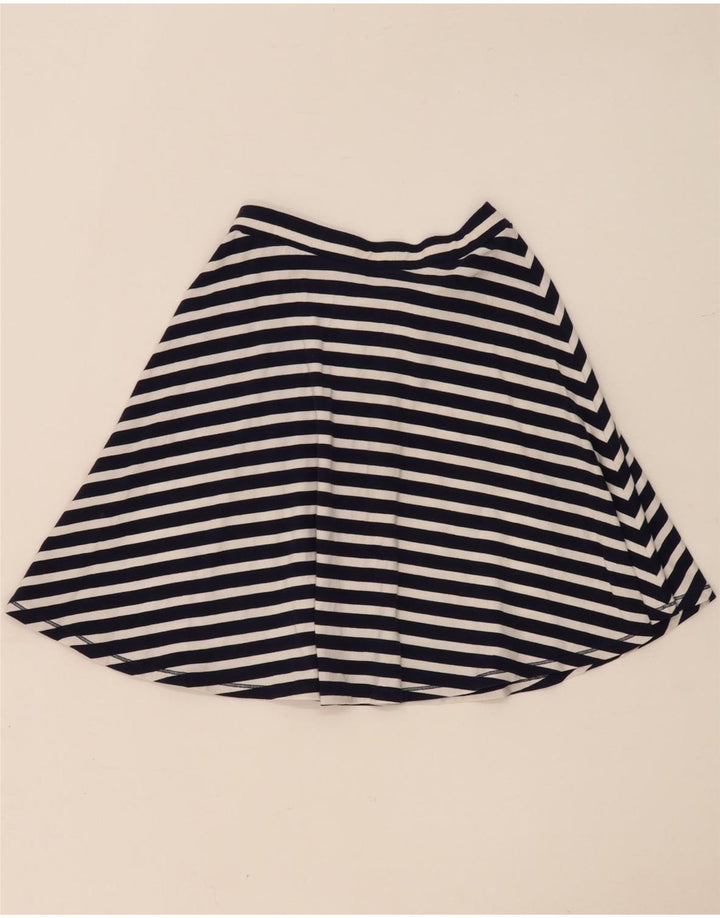 Superdry Womens A-Line Skirt Medium W28  Navy Blue Striped Cotton