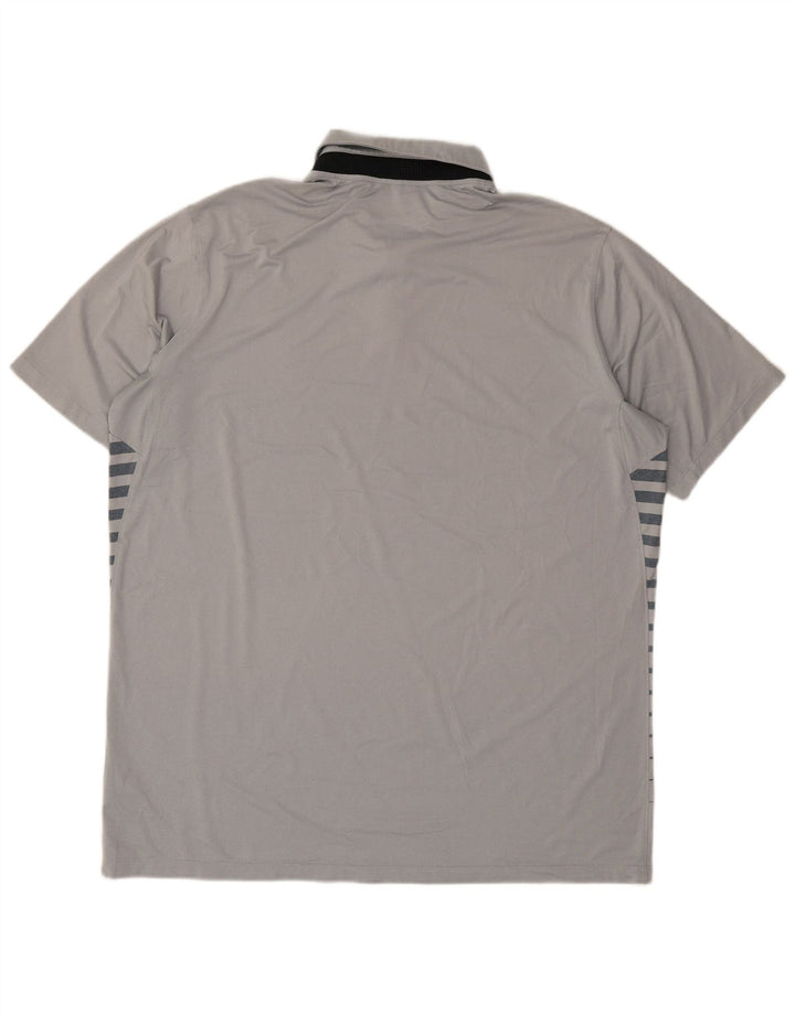 Nike Mens Dri Fit Polo Shirt XL Grey Striped Polyester
