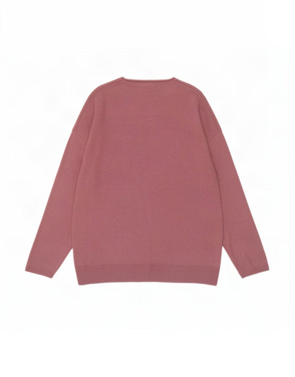 Massimo Dutti Mens Boat Neck Jumper Sweater Large Pink Wool