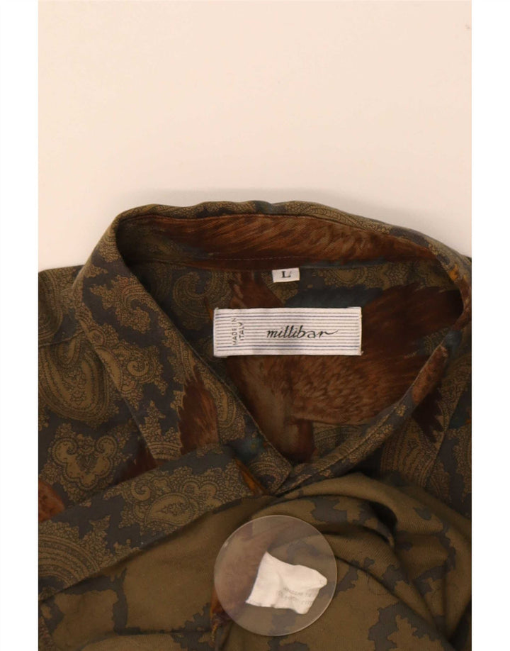Millibar Chemise Homme Large Beige Paisley Coton