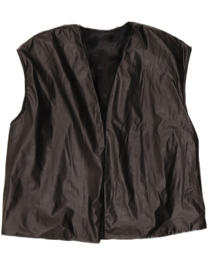 VINTAGE Womens OPEN Waistcoat UK 18 XL Black Vintage Vintage and Second-Hand Vintage from Messina Hembry 