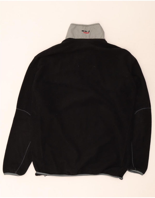 North Sails Mens Zip Neck Fleece Jumper XL Black Colourblock Polyester