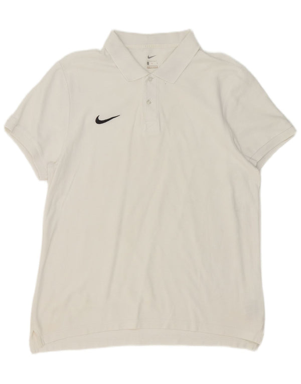 Nike Mens Polo Shirt Large White Cotton