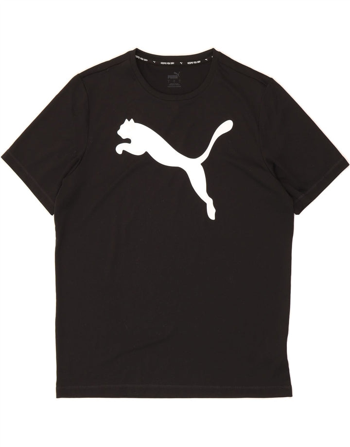 PUMA Mens Graphic T-Shirt Top Large Black Polyester Vintage Puma and Second-Hand Puma from Messina Hembry 
