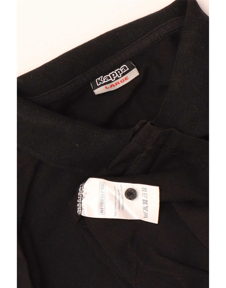 Kappa Mens Polo Shirt Large Black Cotton