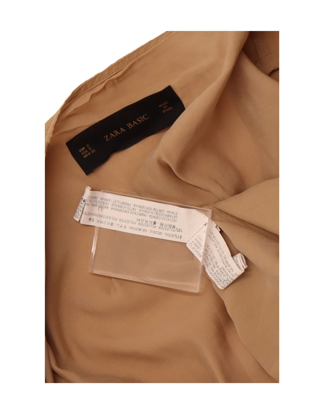 Zara Womens Overcoat UK 10 Small Beige Modal