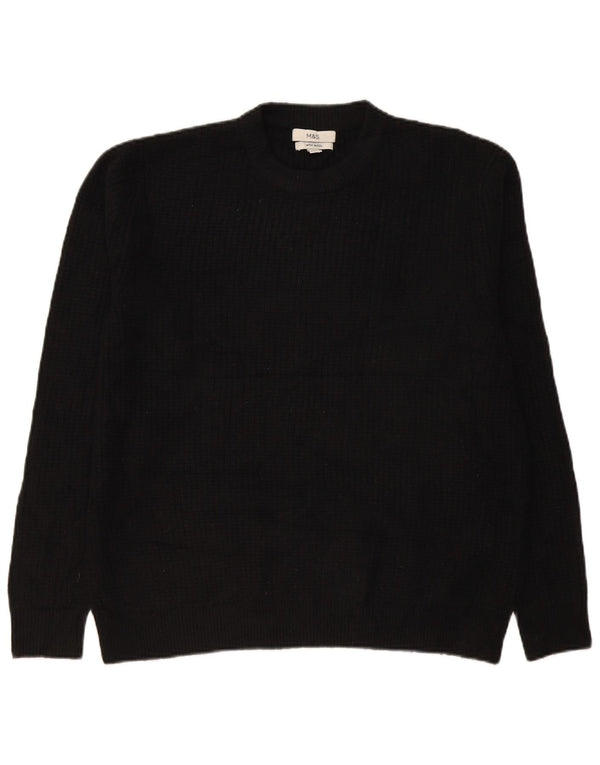 Marks & Spencer Mens Crew Neck Jumper Sweater Large Black Acrylic