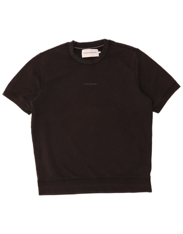 Calvin Klein Jeans Mens Graphic rövid ujjú pulóver pulóver XL fekete